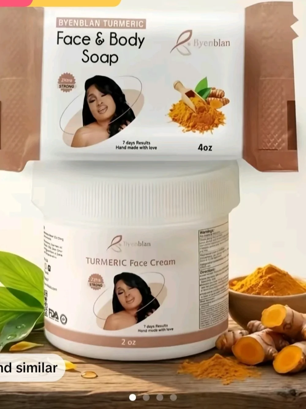 Byenblan Turmeric Face Cream & Body Soap Set – 2 Piece